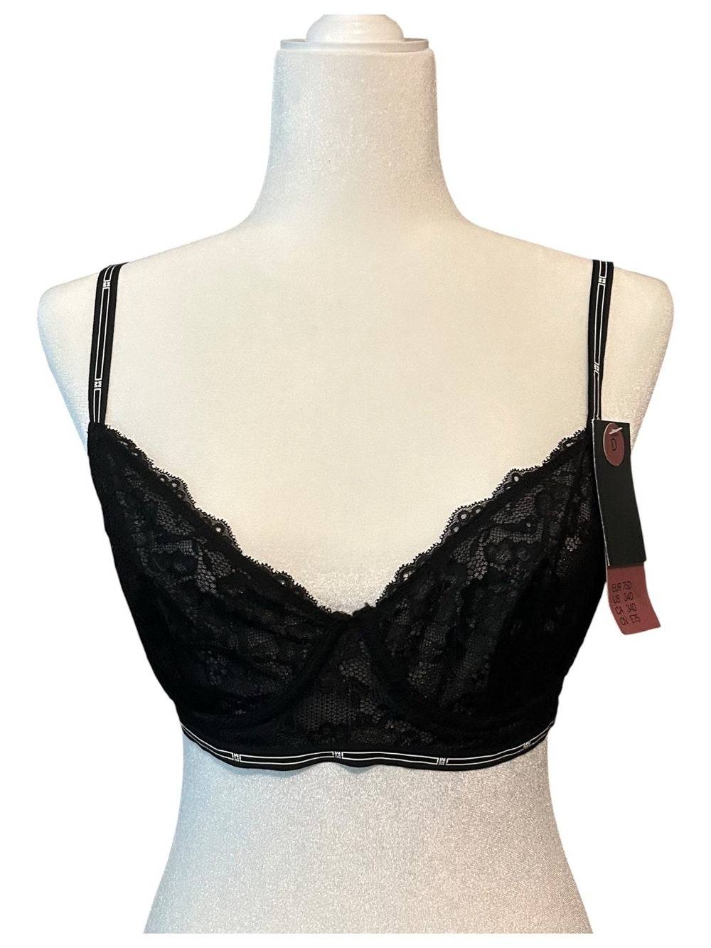 NWT H&M Super Sexy Lace Unlined Underwire Bra Women’s SZ 34D in Black